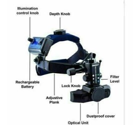 Oftalmoscópio indireto binocular de fundo oftálmico recarregável com lente 20d